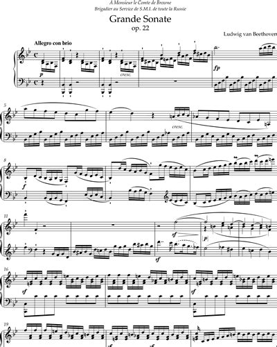 Grande Sonate For Pianoforte In B-flat Major, Op. 22